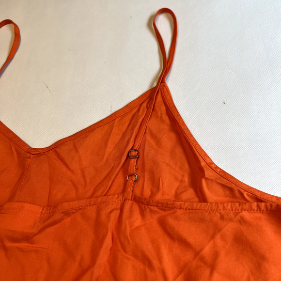 Abound Womens Orange Cami Top Ruffle Hem Button‎ Front Sleeveless 1X - Picture 10 of 12
